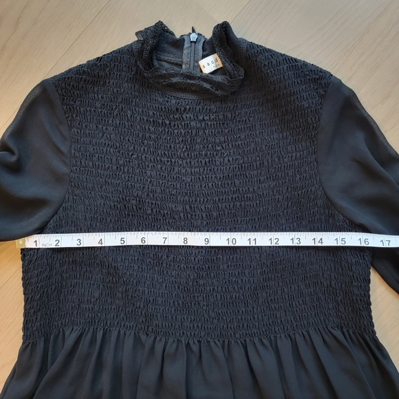 Sandro black smocked babydoll dress - Picture 8 of 11